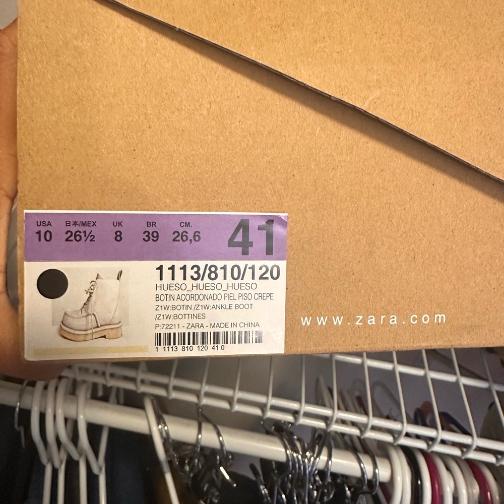 Zara Cream Ankle Boots Brand New